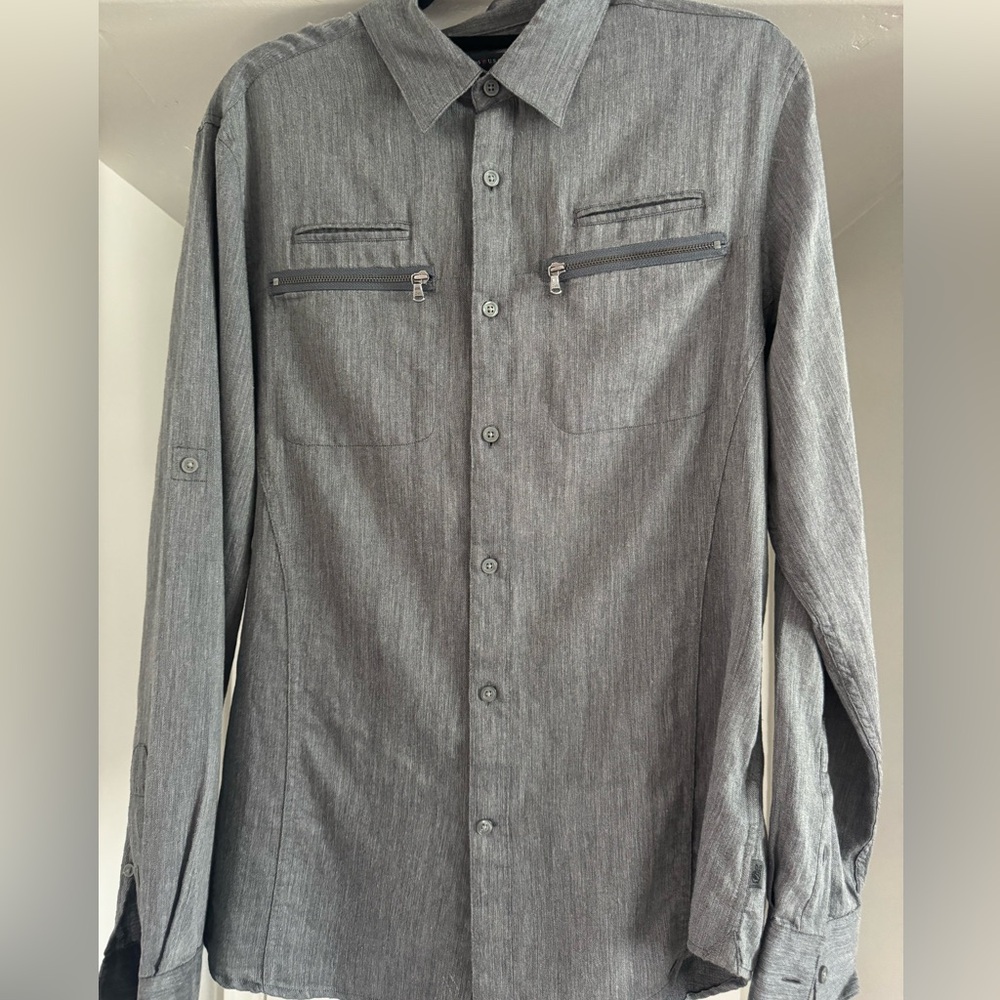 John Varvatos Double Zip Button up shirt size M, excellent condition.
